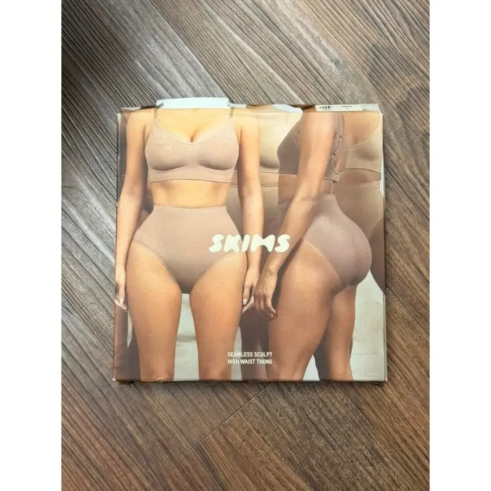 SKIMS SEAMLESS SCULPT High Waist Thong - Onyx Size L NWT #1979